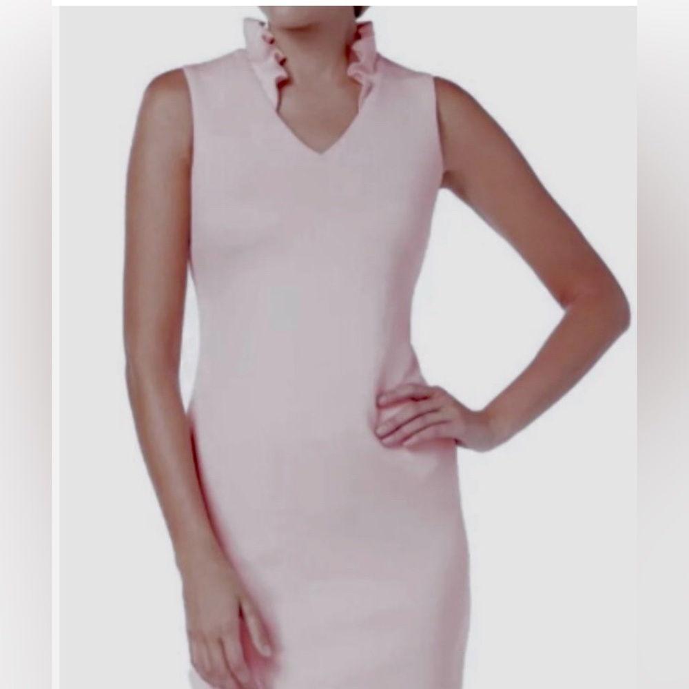 Calvin Klein Light Pink Ruffle Neck Dress